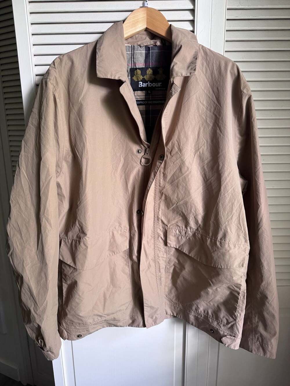 Barbour Waterproof and Breathable Jacket Tan Size L